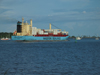 Panama Canal: Maersk Rio Grande container ship leaving the Panama Canal at the Pacific Side - photo by H.Olarte