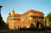 Poland - Krakow / Caracovia / Crakow  (Malopolskie): the Barbican - side view (photo by J.Kaman)