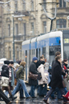 Poland - Krakow: commuters in the old town at rush hour (photo by M.Gunselman)