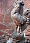 Saint-Denis, Runion: the French rooster over an Imperial German spiked Helmet/ Pickelhaube - Victory Column detail - photo by M.Torres