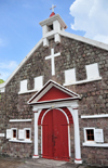 The Bottom, Saba: Sacred Heart Church - built in 1935 - stone faade - photo by M.Torres