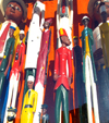 South Africa - Wooden carving souvenirs in window, Cape Town (photo by B.Cain)