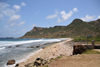 Anse du Grand Fond, St. Barts / Saint-Barthlemy: coastal view - pebbly coral beach - Morne Rouge, 'Washing Machine', and Ile Coco - photo by M.Torres