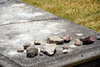 Charlestown, Nevis, St Kitts and Nevis: Nevis Jewish Cemetery - 17th century Portuguese-Jewish grave and stones left by visitors - photo by M.Torres