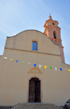 Bari Sardo, Ogliastra province, Sardinia / Sardegna / Sardigna: church of the Virgin of Montserrat with it Piedmontese Rococo campanile designed by Giuseppe Viana - Beata Vergine di Monserrato - photo by M.Torres