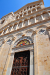 Cagliari, Sardinia / Sardegna / Sardigna: Cathedral of Saint Mary - founded in 1217 - 1930s neo-Romanesque style facade by architect Francesco Giarrizzo - Cattedrale di Santa Maria di Castello - Duomo - quartiere Castello - photo by M.Torres