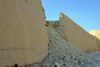 Al-Hofuf, Al-Ahsa Oasis, Eastern Province, Saudi Arabia: collapsed wall - Ibrahim Castle, built with stone, clay, mud and straw - 16th century Ottoman fortress - UNESCO world heritage site - photo by M.Torres