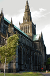 Scotland - Glasgow - Side view of Glasgow Cathedral - Church of Scotland High Kirk of Glasgow otherwise knownas St. Mungo's Cathedral - Gothic architecture - photo by C.McEachern