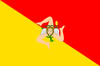 Sicily / Sicilia / Sizilien / Sicile / Siciliya - Sicilian flag, the Trinacria