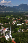 Slovenia - View across Bled to church of Saint Martin from Castle - photo by I.Middleton