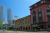 Colombo, Sri Lanka: old and new - York St. - looking South towards the WTC and BOC skyscrapers - Sporting Times, Turf Accountants - Fort - photo by M.Torres