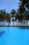 Wadduwa, Western province, Sri Lanka: pool, coconut trees and the Indian ocean - Blue Water Hotel - photo by M.Torres