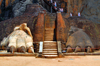 Sigiriya, Central Province, Sri Lanka: Lion Gate - the Lion's claws / paws - all that remains of an enormous Lion figure - mid-level terrace - Unesco World Heritage site - photo by M.Torres