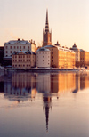 Sweden - Stockholm / ARN / BMA : Kammarkollegiet, Svea Hovratt, Riddarholmen by the water - reflection - Riddarfjrden - photo by M.Torres