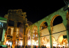 Damascus / Damasco, Syria: Damascus: western gate of the Roman temple of Jupiter - entrance to Souq Al Hamidiyeh - nocturnal - photographer: M.Torres