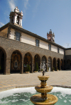 Damascus / Damaskus - Syria: St. Paul's Greek Catholic church - fountain and faade - photo by M.Torres