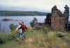 Sarah Island - Settlement Island - Macquarie Harbour: tourists in Tasmania's oldest convict settlement -  Tasmanian Wilderness World Heritage Area - West Coast Municipality (photo by Picture Tasmania/S.Lovegrove)