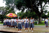 Trinidad - Port of Spain: students take a break - photo by P.Baldwin