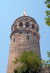 Istanbul, Turkey: Galata Tower - Tower of Christ / Christea Turris built by the Genoese - landmark, cone-capped cylinder - Galata Kulesi - Beyoglu district - photo by M.Torres