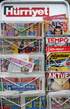 Yusufeli / Perterek, Artvin Province, Black Sea region, Turkey: newspaper stand - photo by W.Allgwer