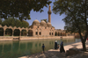 Urfa / Edessa / Sanliurfa, Southeastern Anatolia, Turkey: people walk along the pool of Sacred Fish - Balikligl - photo by J.Wreford