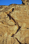 Hasankeyf / Heskif, Batman Province, Southeastern Anatolia, Turkey: stairs carved on the cliff above the river Tigris - photo by W.Allgwer