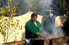 Turkmenistan - Ashghabat: Shashlyk grilled over charcoal - skewered chunks of mutton (photo by G.Karamyanc)