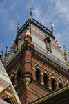 Cambridge, Greater Boston, Massachusetts, USA: roof detail of Memorial Hall - architects William Robert Ware and Henry Van Brunt - Harvard University - photo by C.Lovell