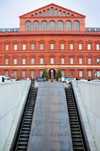 Washington, D.C., USA: Pension Building, housing the National Building Museum, dedicated to architecture, design, engineering, construction, and urban planning - designed by Gen. Montgomery C. Meigs - escalators of Judiciary Square station - photo by M.Torres