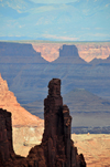 Canyonlands National Park, Utah, USA: rock pillar called 'Airport Tower', buttes and mesas - Shafer Canyon from Island in the Sky district - photo by M.Torres