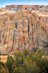 Acoma Pueblo, Cibola County, New Mexico, USA: houses by the cliff edge - claims to be the the oldest continuously inhabited village in the United States - photo by M.Torres