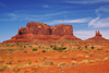 Monument Valley / Ts Bii' Ndzisgaii, Utah, USA: Saddleback mesa and King on his Throne - Navajo Nation Reservation - photo by A.Ferrari