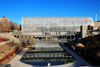 Oklahoma City, OK, USA: Myriad Botanical Gardens - Crystal Bridge Tropical Conservatory and metal bridge over the lake - Arts District - photo by M.Torres