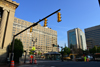 Wilmington, Delaware: Rodney square view, traffic lights with the DuPont building on the left - photo by M.Torres