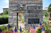 Jeffersonville, Clark County, Indiana, USA: War Memorial at Warder Park - eagle and American flags - photo by M.Torres