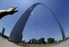 St. Louis, Missouri, USA: Gateway Arch - Jefferson National Expansion Memorial - designed by the architect Eero Saarinen and the structural engineer Hannskarl Bandel - photo by C.Lovell