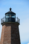 Point Judith aka Cape Hatteras of New England, Narragansett, Rhode Island: Point Judith Lighthouse with the light on the fresnel lens - detail - entrance to Narragansett Bay - photo by M.Torres