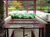 Bear Run (Pennsylvania): Fallingwater house - inside - view of the stream from the living area - photo by G.Frysinger