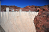 Hoover Dam, Clark County, Nevada, USA: concrete arch-gravity dam in the Colorado River forming lake Mead - spillway and dam crest - photo by M.Torres