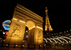 USA - Las Vegas (Nevada):  Paris Hotel arch at night (photo by B.Cain)