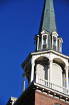 Boston, Massachusetts, USA: spire of the Old South Meeting House - venue for organizing the Boston Tea Party, intersection of Washington and Milk Streets - Downtown Crossing - architect Robert Twelves - photo by M.Torres