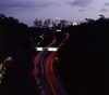 San Diego (California): view of Hwy 163 and downtown - nocturnal - photo by J.Fekete