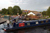 Llangollen, Denbighshire / Sir Ddinbych, Wales, UK: canal longboats passing each other - canal intersection - Wensleydale - Anglo Welsh Waterway Holidays - Trevor - photo by I.Middleton