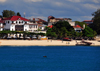 Stone Town, Zanzibar, Tanzania: Tembo hotel and its beach seen from the ocean - Shangani - photo by M.Torres